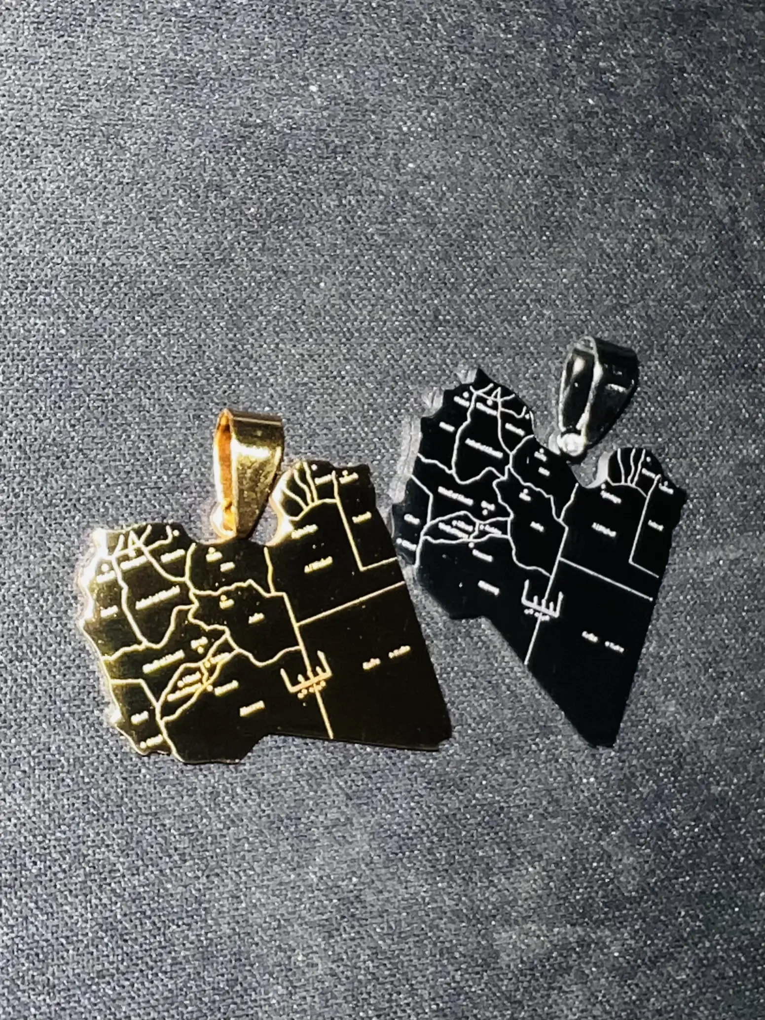 18k Gold/Silver Plated Libya Map Necklace