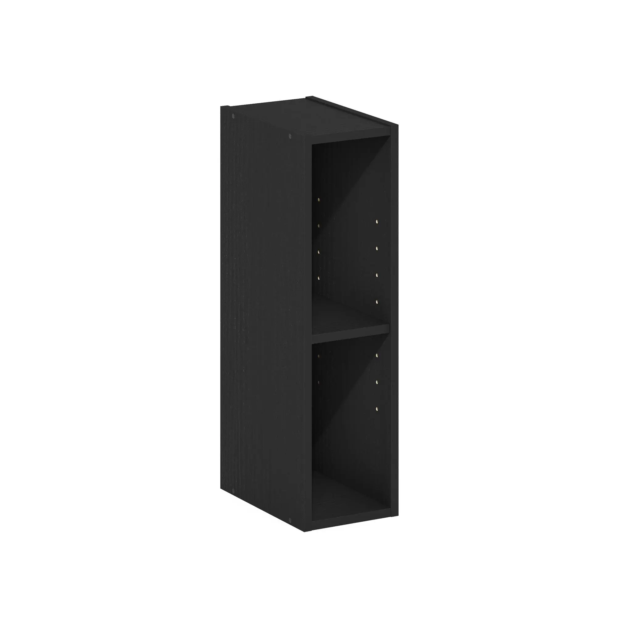 FULDA Bookcase, 2-Tier Narrow Bookshelf, Bookcase 6-In Wide Narrow Bookcase, 9.3 x 5.9 x 21.2, for Living Room Bedroom Home Office, Blackwood