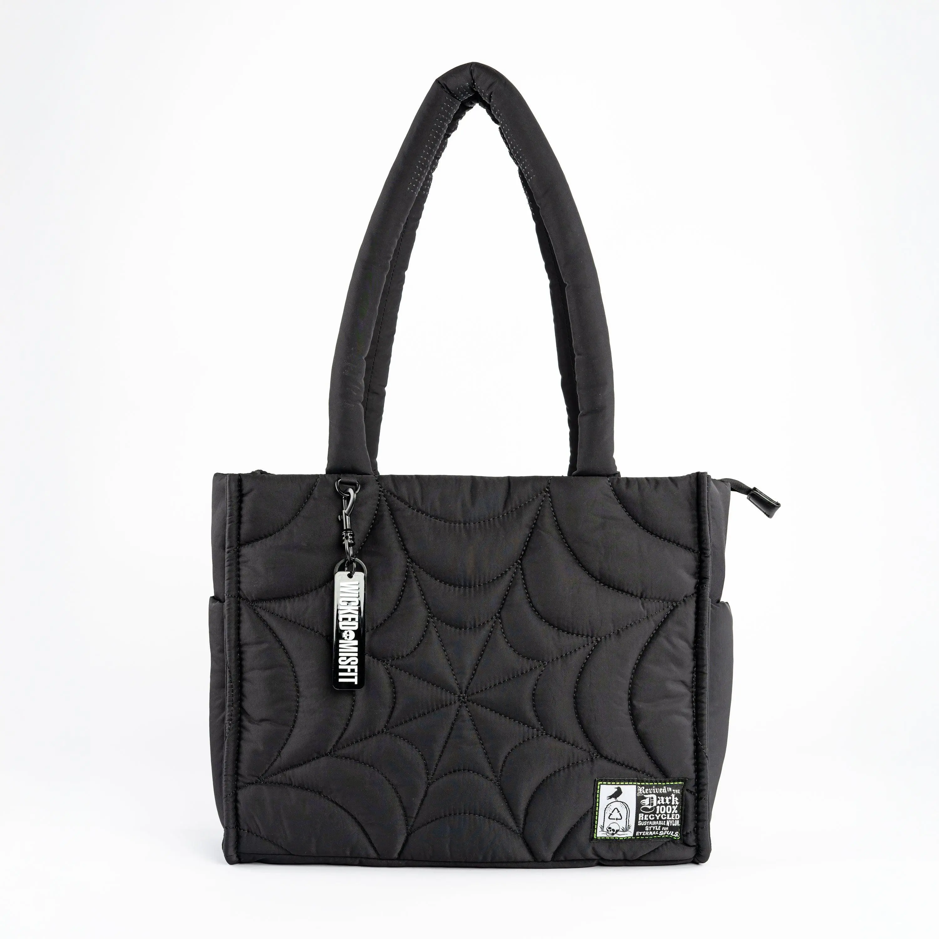 Black XL Spiderweb Puff Tote