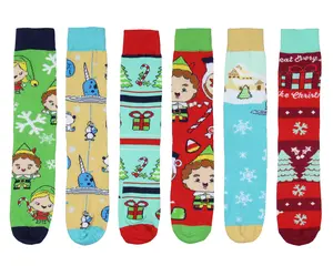 Elf The Movie Adult Holiday Buddy Inspired 6-Pack Crew Socks For Men And Women Mid-Calf