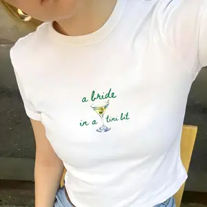 A Bride In A Tini Bit Baby Tee  Summer Outfits, Martini Bachelorette Party