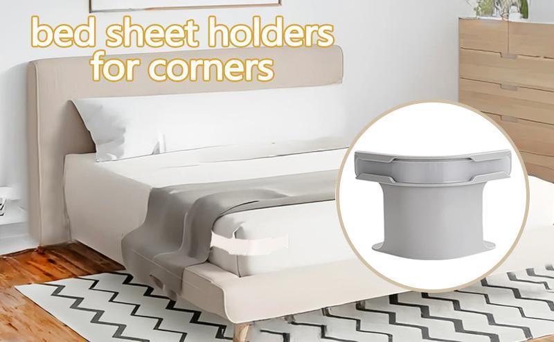 Lock Sheet Holders Set of 4, HeavyDuty Bed Sheet Holders with Straps, Keep Sheets Firm &Tight,Corner Fitted for All Mattress Sizes Bedsheet Clip Durable BeddingAccessories/ Lock Sheet Holders Keep Sheets Tight Heavy Duty Bed Sheet Holder Bed Garter