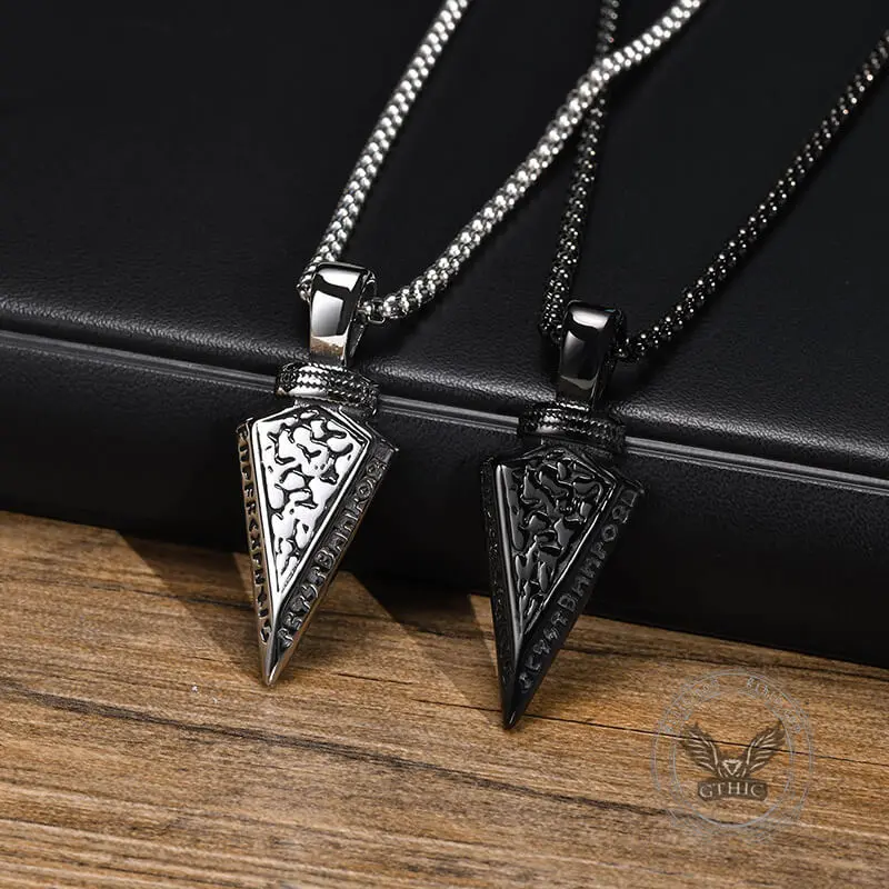 GTHIC Unisex Stainless Steel Viking Spear Head Pendant, Authentic Norse Design, Viking Culture Jewelry Accessory for Birthday Gifts