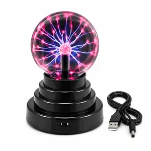 3/6 Inch Plasma Ball, Plasma Lamp/Light, Plasma Electric Nebula Lightening Ball, Touch & Sound Sensitive, Nebula Sphere Globe Novelty Toy,USB or Battery Powered for Parties, Home, Decorations, Gift for Holiday and Birthday, Novelty