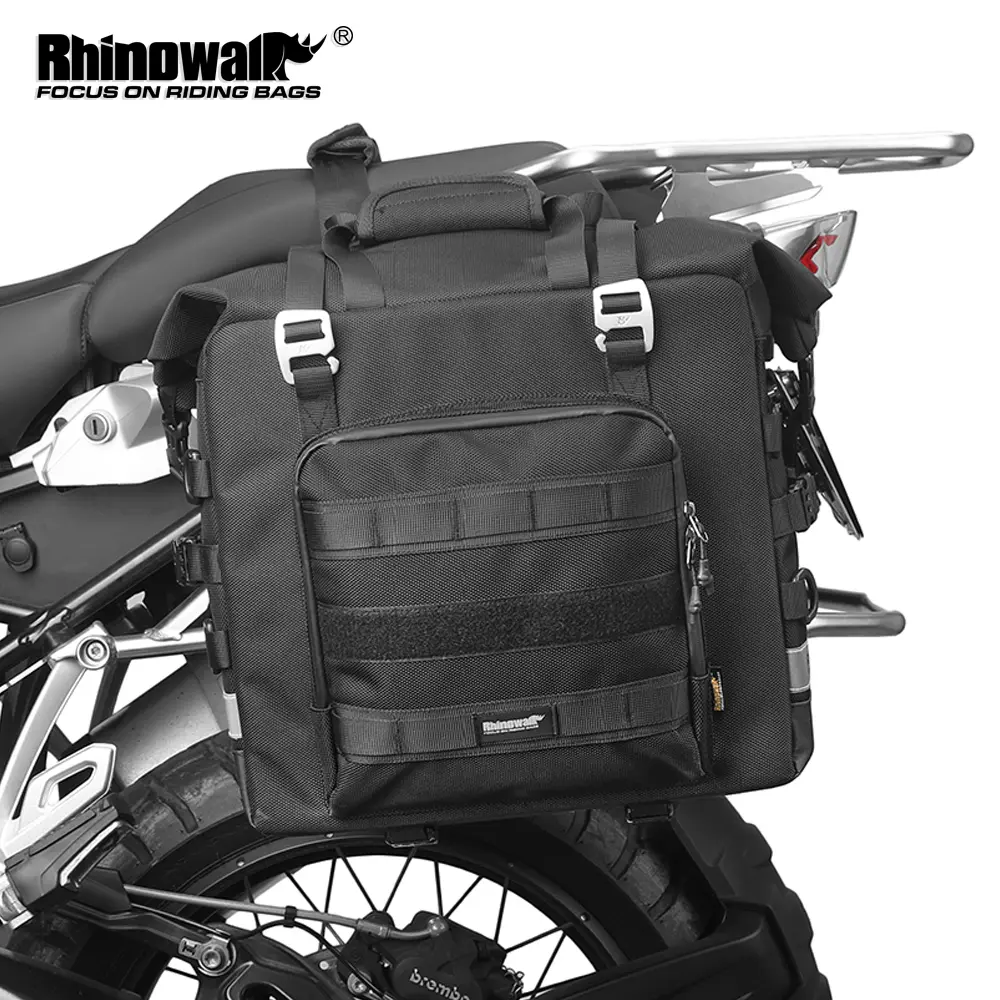 Rhinowalk Motorcycle Side Bag Waterproof 25L 3D Expandable Saddle Pannier Bag Travel Luggage Storage Motorcycle Accessories