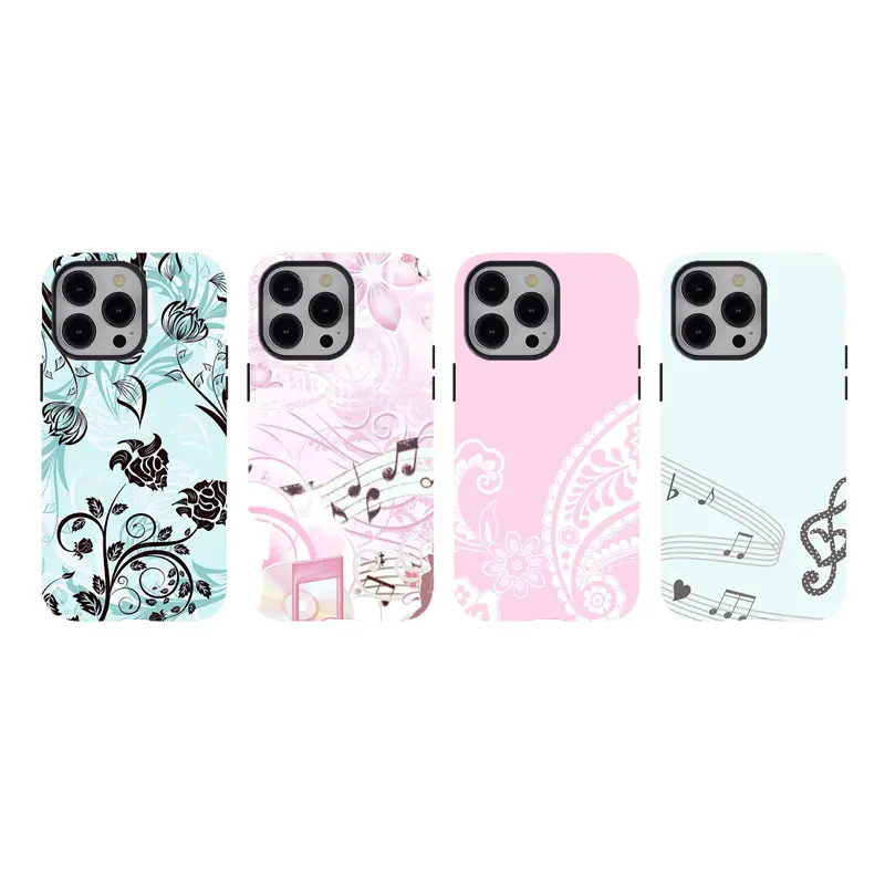 [No magnetic]  Pastel Floral & Music Note Phone Case,Elegant Vintage Print Aesthetic Dual-Layer design durable phone Cover,for iPhone 17 16 15 14 13 12 11 8 7 for Samsung Series,Shockproof Protective hard Cover,perfect gift for her