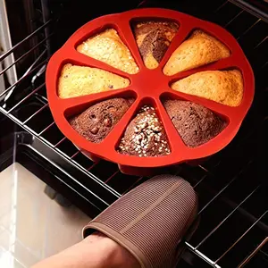 8-Cavity Non-Stick Silicone Baking Mold Set - Triangle Cake Pan with 8 Individual Wells for Brownies, Pancakes, Cupcakes | Easy Release, Durable & for Wedding, Birthday, Easter, Shower Desserts | Compatible with all Ovens