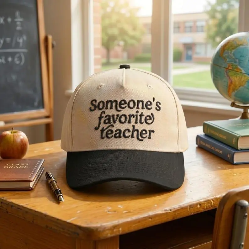 Embroidered Teacher Baseball Cap, Adjustable Canvas Trucker Hat