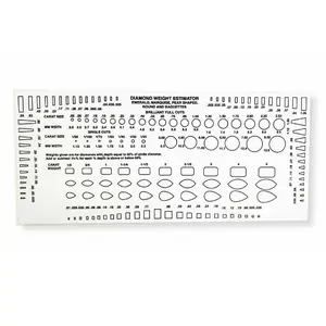 Diamond Size Chart Carat Estimator Jeweler Tool for Round Emerald Marquise Pear Baguette Stones CZ Emeralds Marquis Pear-shaped Round Full Cuts