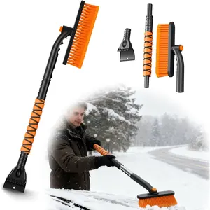 2-in-1 Car Snow Shovel & Brush Kit - Telescopic Ice Scraper with 360° Rotation | Portable Snow Removal Tool for Windshield, Roof, Hood, SUV, Truck