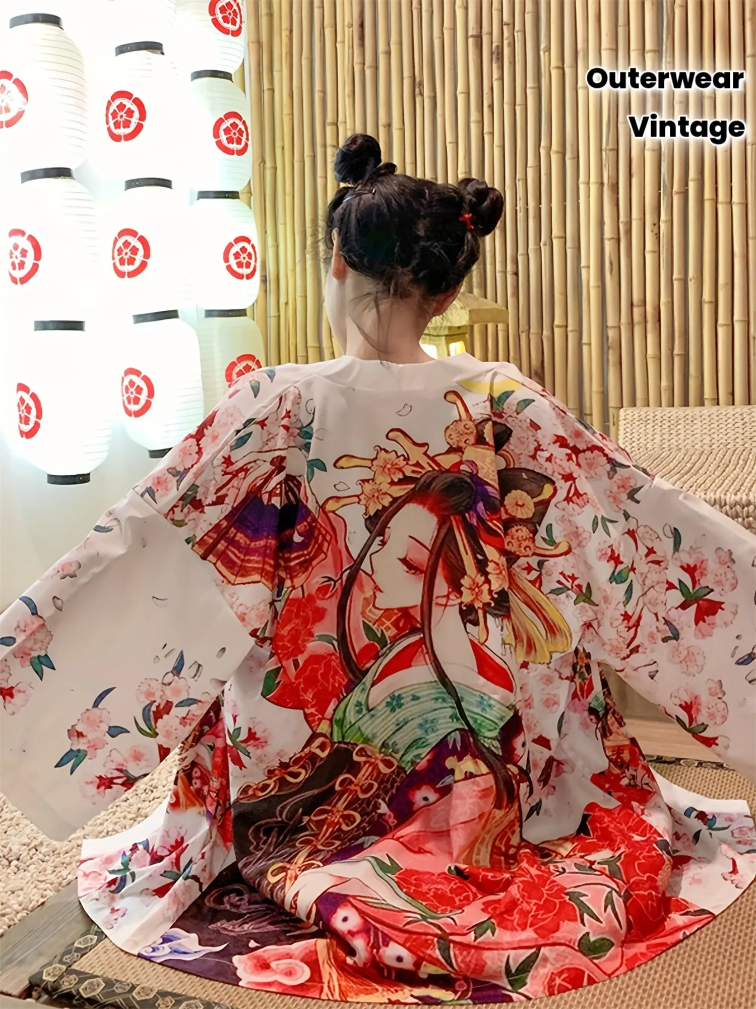 [Anime Kimono Cardigan] Japanese Vintage Anime Kimono Cardigan - Cosplay Summer Beach Cover-Up Thin Outerwear Wrap