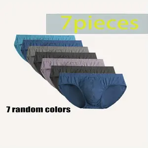 Men's 7pcs Set of 100% Cotton Underwear Solid Color Multi Piece Set Medium Stretch Knitted Fabric Comfortable Breathable Casual Classic Fit All Season Menswear Panty boxers