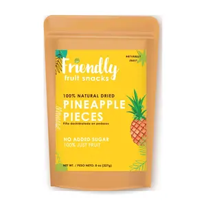 Friendly | Healthy Dried Pineapple Snack | 8 ounces | Natural Dried Pineapple, Healthy Snack, Non - GMO, Vegan, No Added Sugar, No Preservatives, Kosher. Gluten Free
