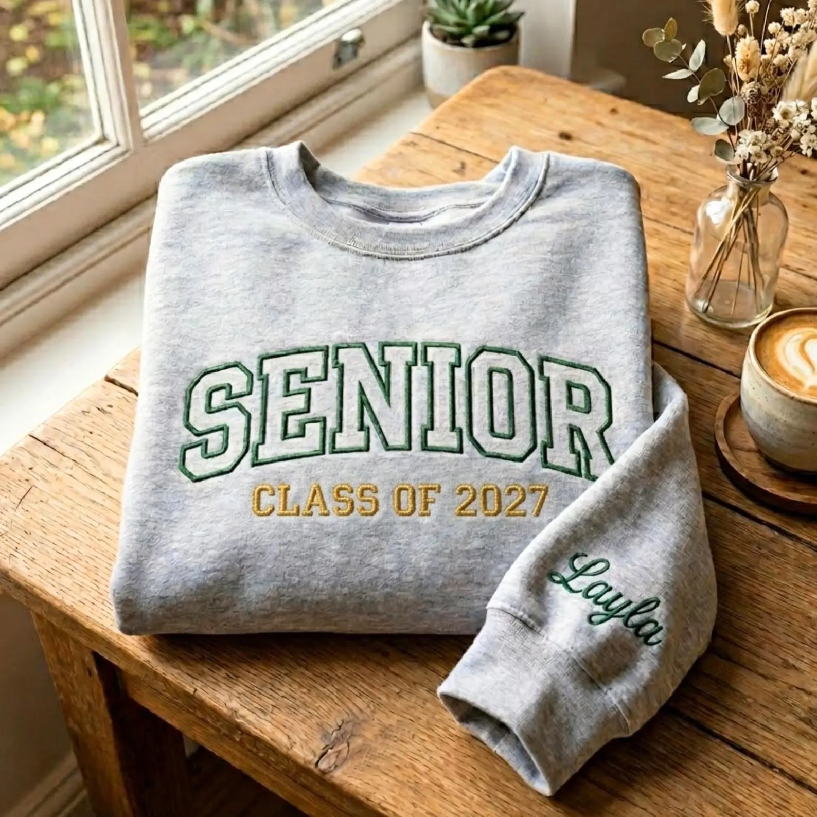 [Made in US] Embroidered Senior 2027 Sweatshirt Hoodie T-shirt, Class of 2027 Graduation Shirt