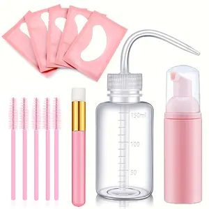 13-Piece Eyelash Extension Cleaning Kit, Hypoallergenic, Five-In-One Brush, Soap Foam Dispenser, Professional Beauty Tools Set