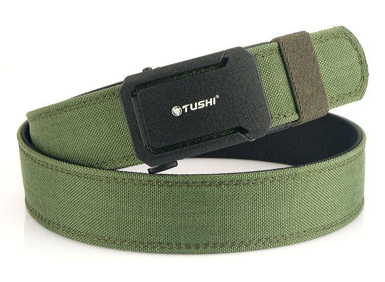 Unisex Tactical Diving Belt, Double Layer High-Tensile Nylon Belt, Stepless Adjustable Metal Buckle Breathable Waist Belt for Outdoor Diving & Tactical Sports