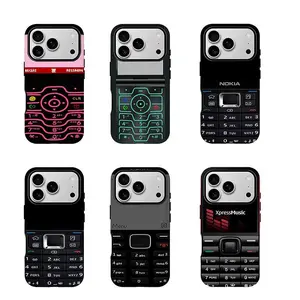 Retro Keypad Phone Case Set, 6 Designs Y2K Nostalgic Old Mobile Phone Covers for iPhone 17/16/15/14/13/12/11 Pro Max/Plus & Samsung Galaxy S23-S25, Gift for 90s Nostalgia Fans