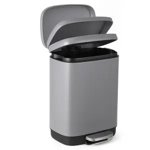 12 Liter 3 Point Two Gallon Stainless Steel Trash Can With Soft Close Lid Fingerprint Resistant Finish Child Proof Step On Pedal For Kitchen And Home Use Gray Bin