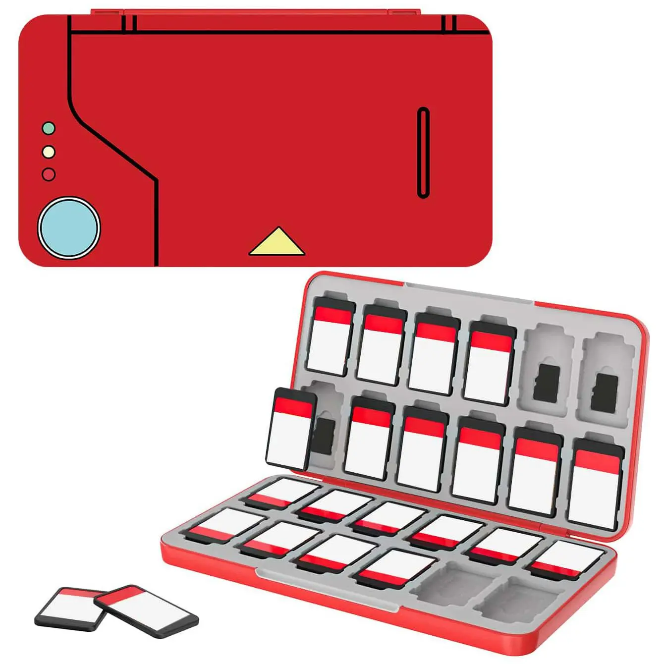 Game Card Storage Box, Acrylic Storage Container, Cards Storage, Game Card Storage Case with Multi Compartment Design, Multi Grids Organizer, 24 Game Slots & 24 Micro SD Card Slots, Console Accessories for Switch Lite OLED NS