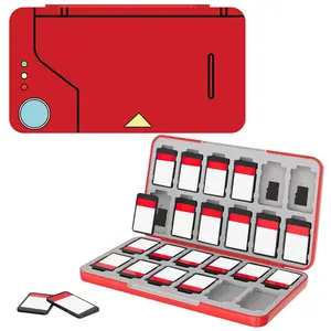 Game Card Storage Box, Game Card Storage Case with Multi Compartment Design, 24 Game Slots & 24 Micro SD Card Slots, Console Accessories for Switch Lite OLED NS