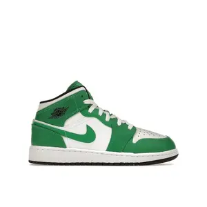 Jordan Kid's 1 Mid Lucky Green Basketball Shoes, from StockX