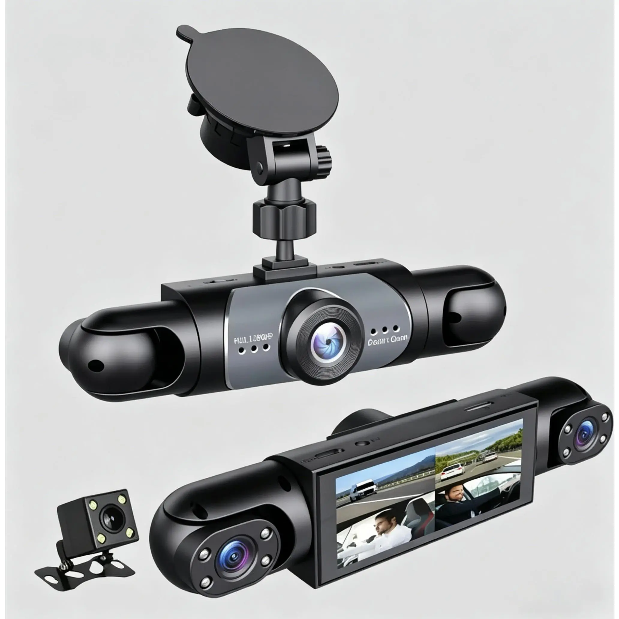 4-Channel 1080P Car DVR Dash Cam, Full HD Night Vision Driving Recorder + 64GB Card 4-Channel 1080P Car DVR Dash Cam, Full HD Night Vision Driving Recorder + 64GB Card