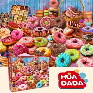 HUADADA-Donuts Dessert Jigsaw Puzzles for Adults 1000 Pieces Family Activity Theme Puzzles for 1000 Piece Impossible Puzzle for Adults Educational Games Gifts