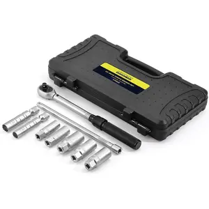 9-  Spark Plug Socket Set with 3/8 Inch Drive Torque Wrench,72  10-45 Ft.Lbs (13.5-61Nm) CR-V Steel Swivel Spark Plug Set 9/16, 5/8, 3/4, 13/16 Inch & 14,16,18mm with Extension Bar