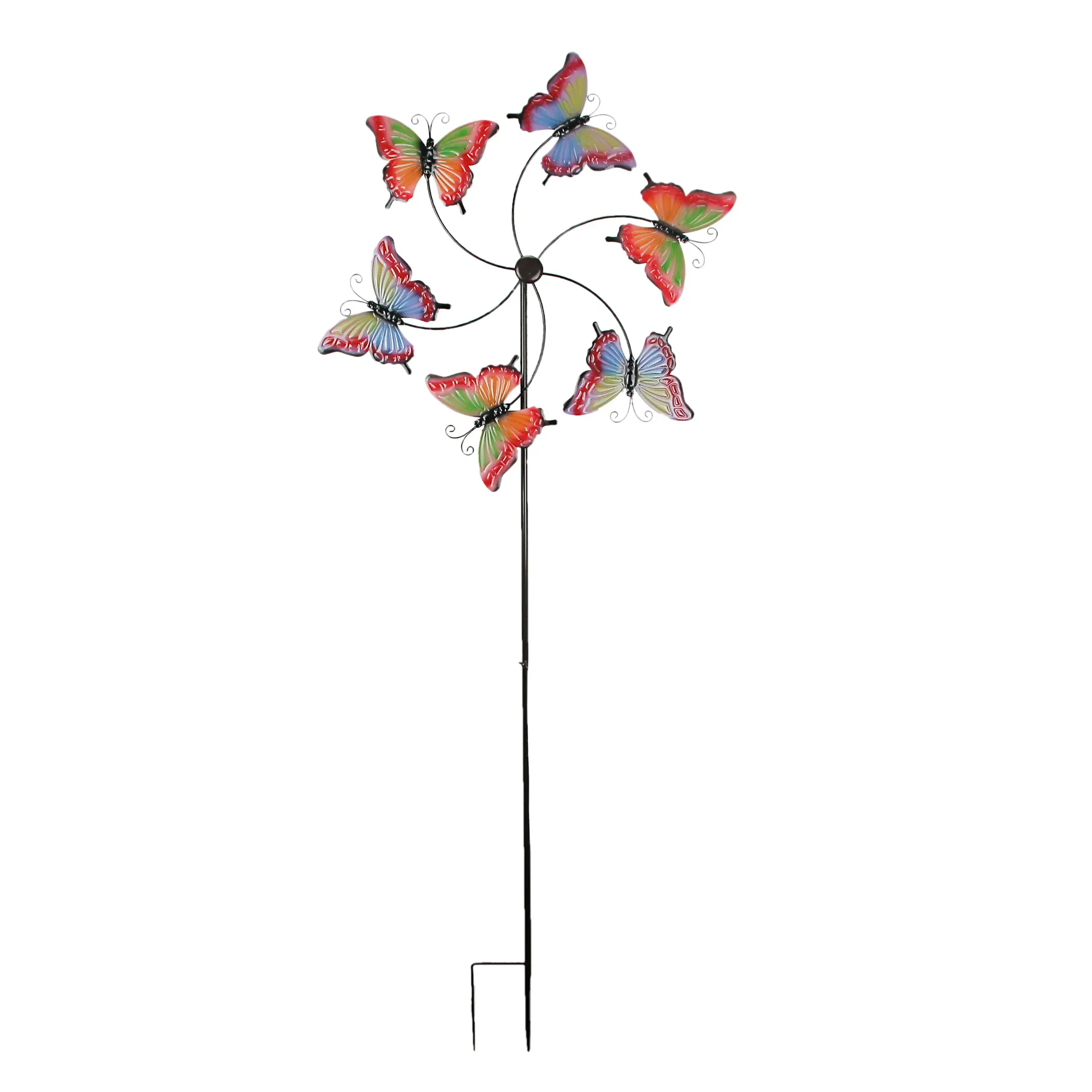 71in Butterfly Wind Spinner - Colorful Metal Twirler for Garden Bliss