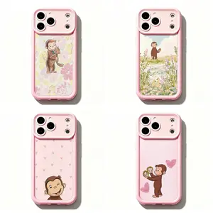 TY-Curious Georgeee Floral Garden Phone Case,Whimsical Nostalgic Kids Art Cover For iPhone 11 12 MINI 13 MINI 14 15 16 17 Air Pro Max for Samsung S26 S25 S24 S23 S22 S21 Case, Gift for her/him/fans,Cute Monkey Cartoon Phone Case