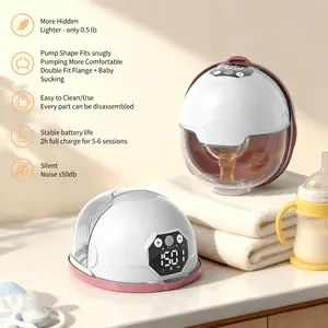Wearable breast pump, non-handheld breast pump S21, featuring powerful suction, low noise and LED display function, portable electric breast pump with full coverage bra, equipped with 4 modes and 15 levels of care feeding functions