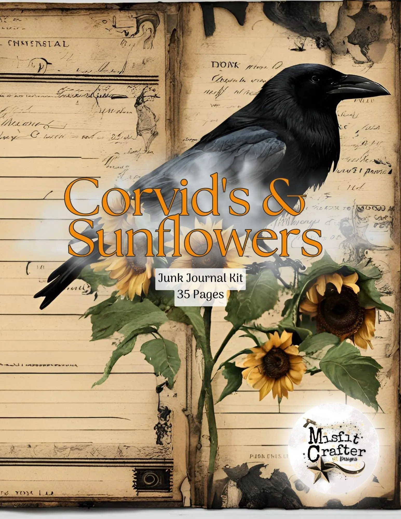 Corvid & Sunflower Chronicles Junk Journal Paper Set