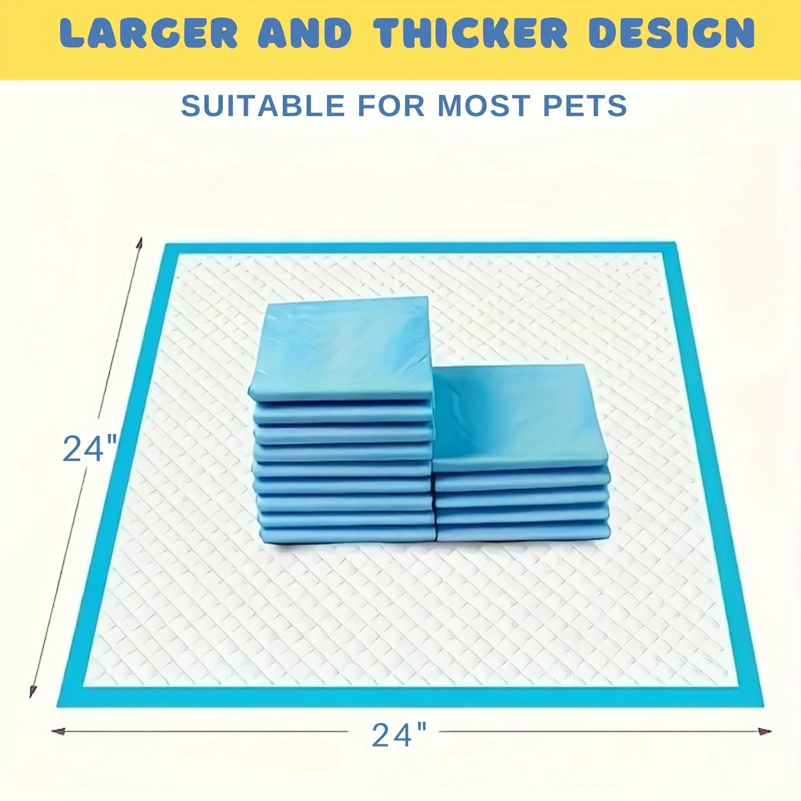 28*34inch/23.62"*23.62"In Worry-Free Pet Parenting, Ultra Absorbent Potty Pads for Home, Travel, Camping, Mess-Proof Backing, 300% Thicker for Active Dogs (50-200 Pads)
