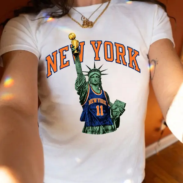 NY11 Knicks Baby Tee, Vintage Micro Rib, Women's Sporty Tee, Basketball Souvenir Baby Tee Brunson NY11 Knicks Baby Tee, Vintage Micro Rib, Women's Sporty Tee, Basketball Souvenir Baby Tee Brunson