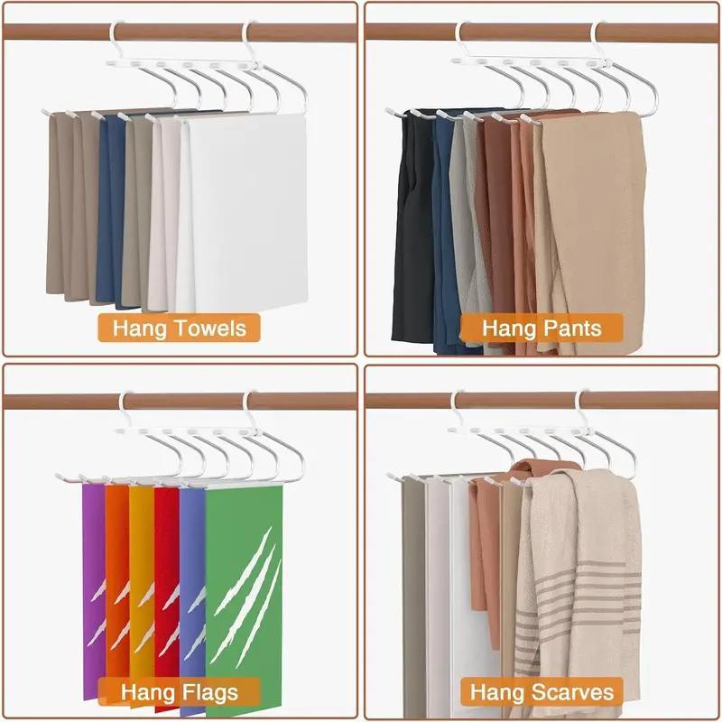 6-Layer Space-Saving Pants Hanger, Anti-Slip Multifunctional Rack for Jeans & Trousers,home essentials,home items organizer