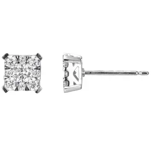 LuxLab Diamonds 0.60 cttw Lab Grown Stud Ear rings, Sterling