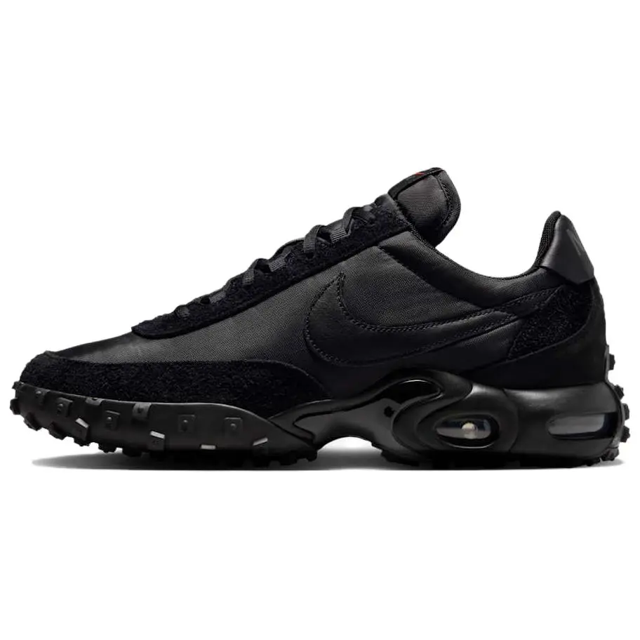 Nike Air Max Waffle Racer SP Skepta Tailwind Triple Black Low-Top Closed Athletic Trainer Shoe - Unisex Footwear with Air Max Cushioning, Waffle Outsole, Versatile Casual Aesthetic