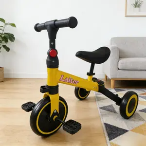 Three-In-One Balance Bike Adjustable Tricycle Pedal Car Unisex Baby Walker Scooter 1.5-4 Years Old Transformable Trike