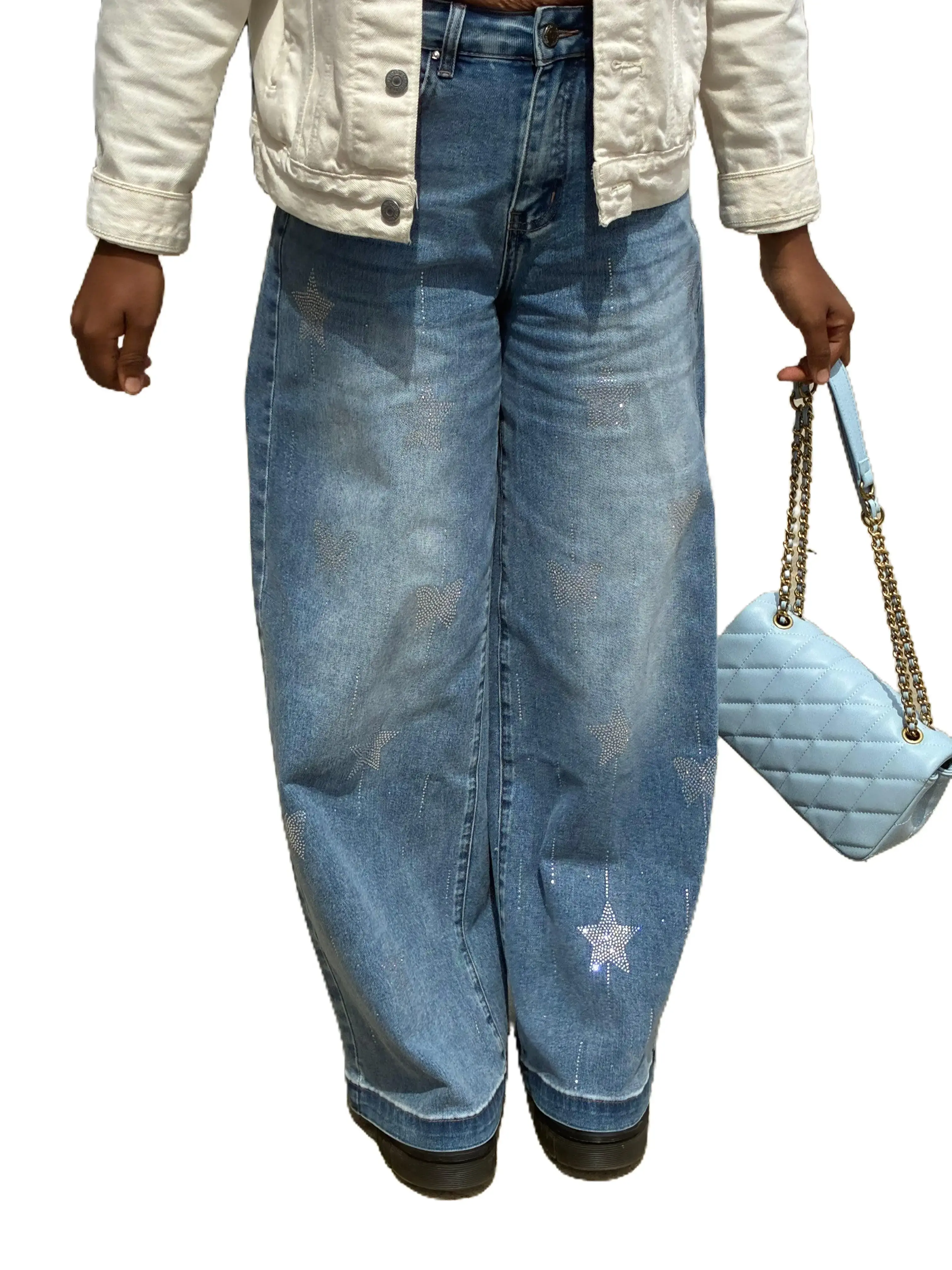 Women's Basic Stella Denim Jeans Bottom - Light Blue Spandex Trouser