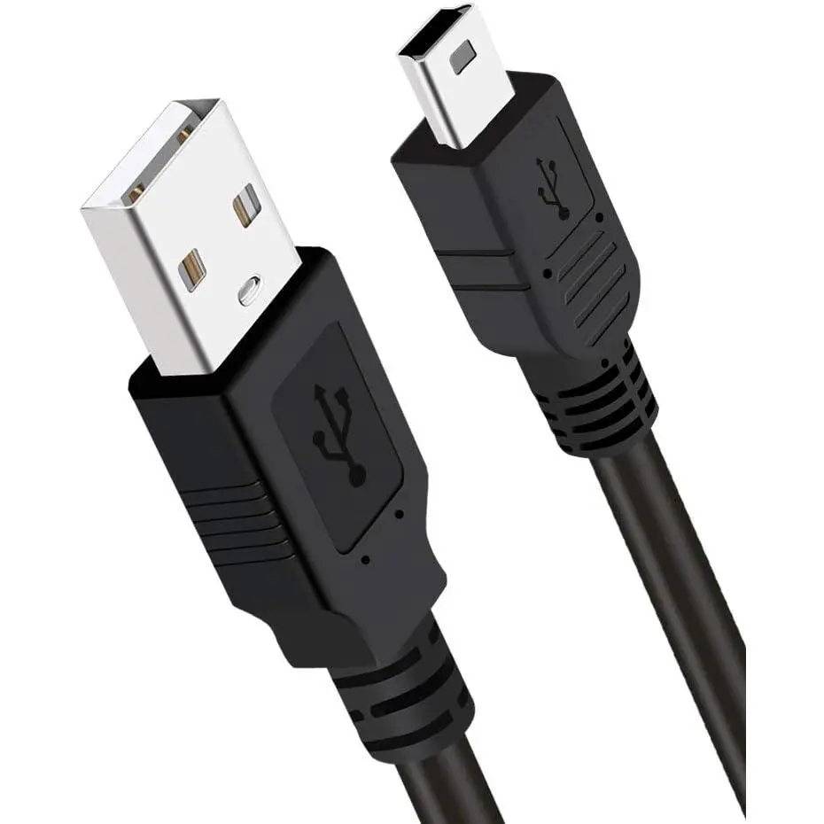 10ft Durable Electronic Steel Connector Mini USB Charging & Data Cable for Sony PS3 DualShock 3, PS Move Slim Wireless Controllers & TI84 Plus CE Graphing Calculators