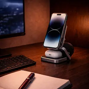 Foldable 3-in-1 Wireless Charging Phone Stand