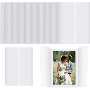 50 Sheets Pre-Folded Vellum Jackets for 5x7 Invitations, Vellum Wraps for 5x7 Wedding Invitations, Bulk Transparent Paper Envelope Liners for Wedding Baby Shower Birthday Invitation Cards