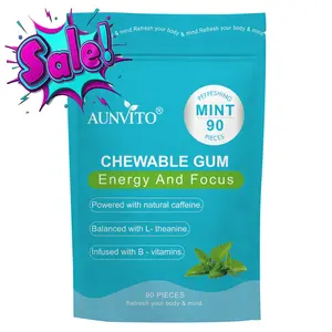New Energy Caffeine Mints,Sugar Free with L-theanine + Natural Caffeine,Vitamin B12 & B6 - Nootropic Supplement for Energy and Focus(1Pack-90 Count）