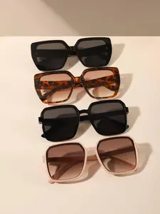 Unisex Boho Style Square Frame Glasses, Trendy Casual Oversized Glasses for Everyday Use, Fashion Accessories for Outdoor Activities, Trendy Casual Sunglasses