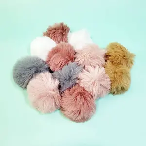 Mauve Tone Pom Pom Keychain