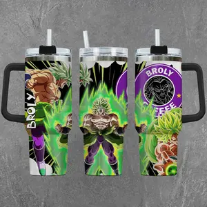 [Dragon Ball Z] Broly “Legendary Saiyan” 20oz & 40oz Tumbler With Handle – Anime Gaming Stainless Steel Cup, Insulated Iced Coffee Mug, Aesthetic Design, Trendy Drinkware, Daily Use, Gift Idea, Fan Favorite, Gift For Otaku & Anime Fans