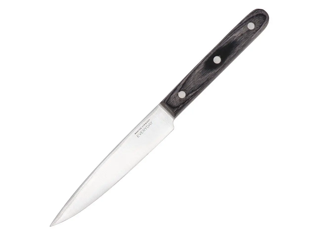 Martha Stewart Everyday 5 Inch Stainless Steel Utility Knife in Dark Gray with Wood Handle
