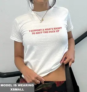 Feminist Slogan Y2K Baby Tee Trendy Aesthetic Fitted Crop Top Shirt