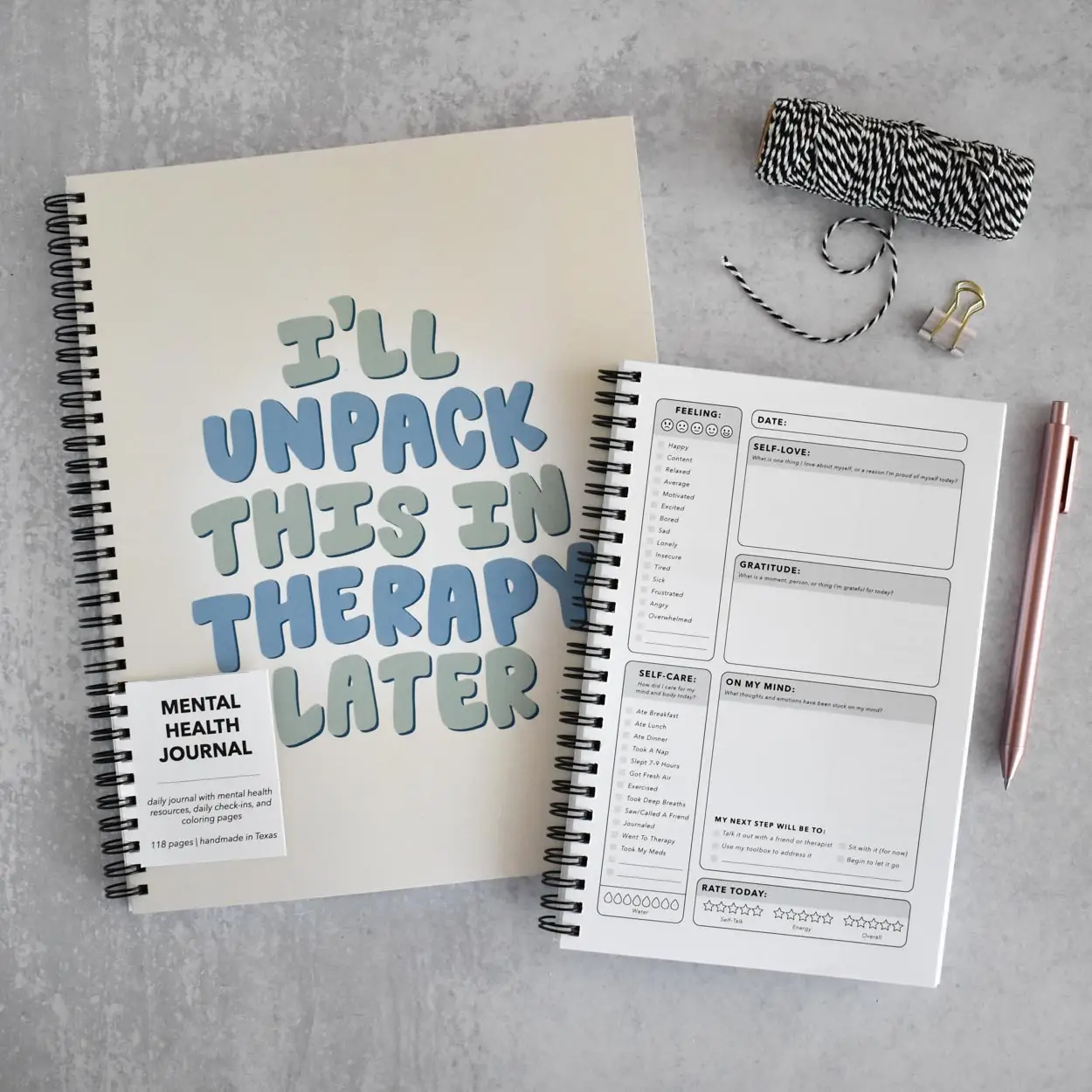 I'll Unpack This In Therapy Mental Health Journal - Daily Self Care Journal with Check-Ins, Resources, and Coloring