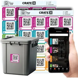 Crate ID QR Code  Storage Labels for Organizing Storage Bin &  |  Color QR Code Stickers | Track and Search Inventory with Free App | Upgrade Your Organization (Standard)